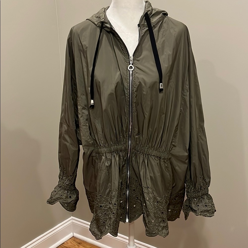 Zara Hooded Olive Green Windbreaker